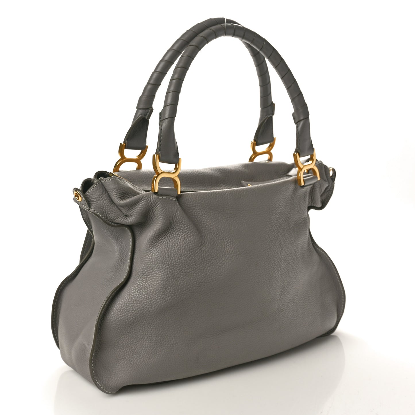 Calfskin Large Marcie Satchel Cashmere Grey