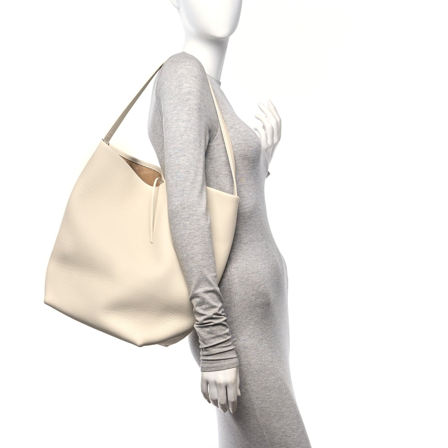 Grained Calfskin Large N/S Park Tote Ivory
