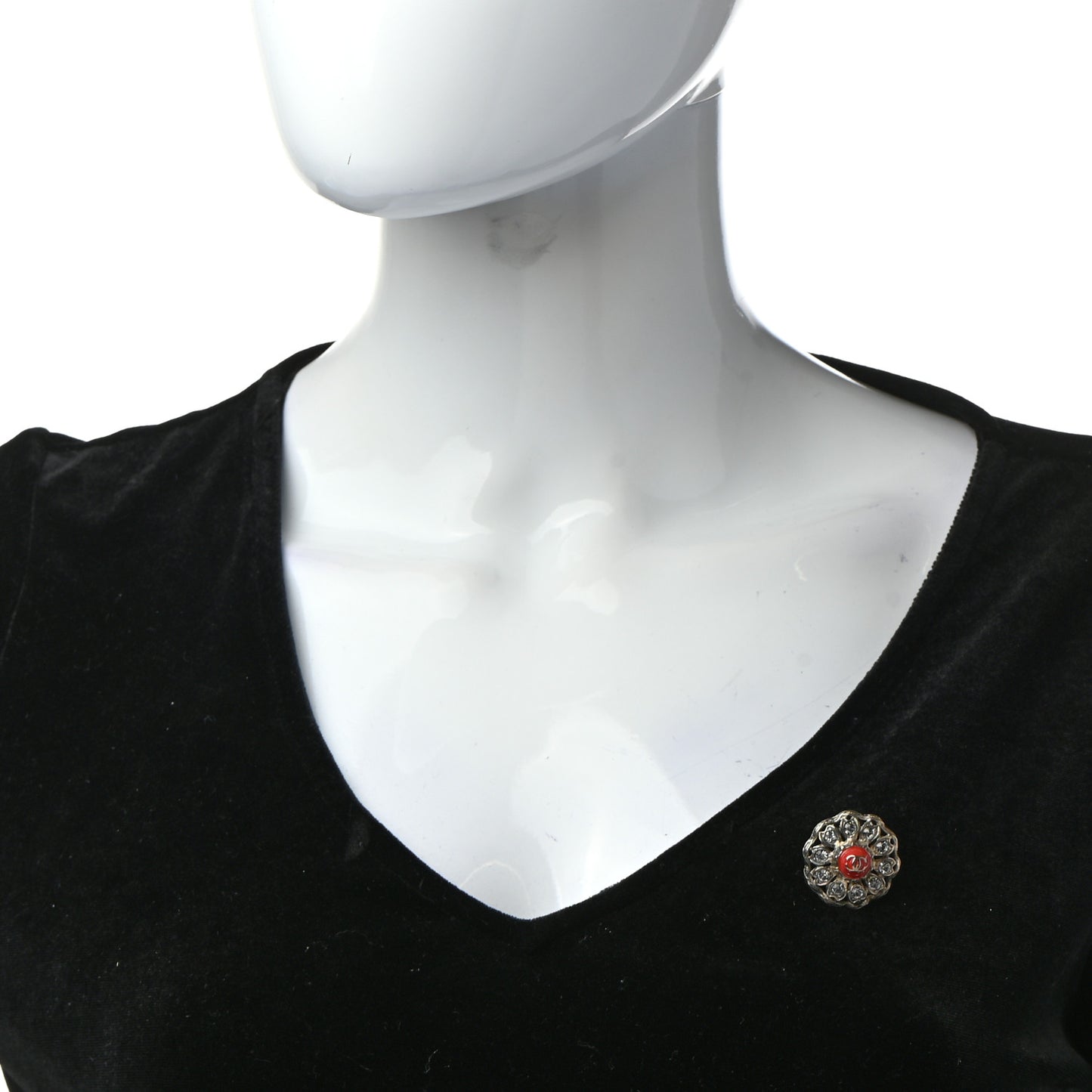 Crystal Gripoix CC Brooch