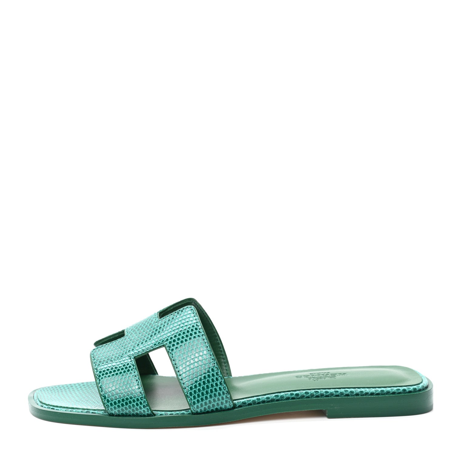 Hermes Lizard Oran Sandals 36 Vert Emeraude 1 of 8