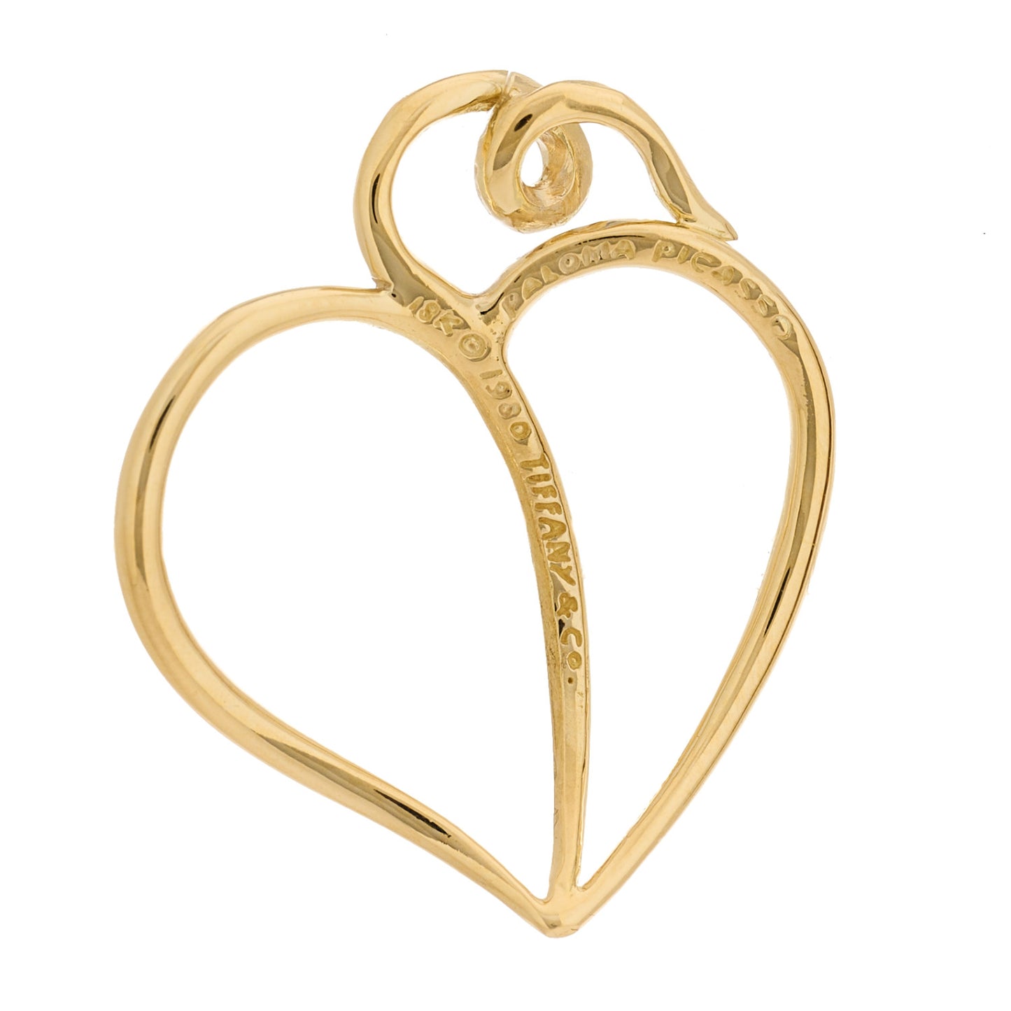 18K Yellow Gold Paloma Picasso Leaf Heart Pendant