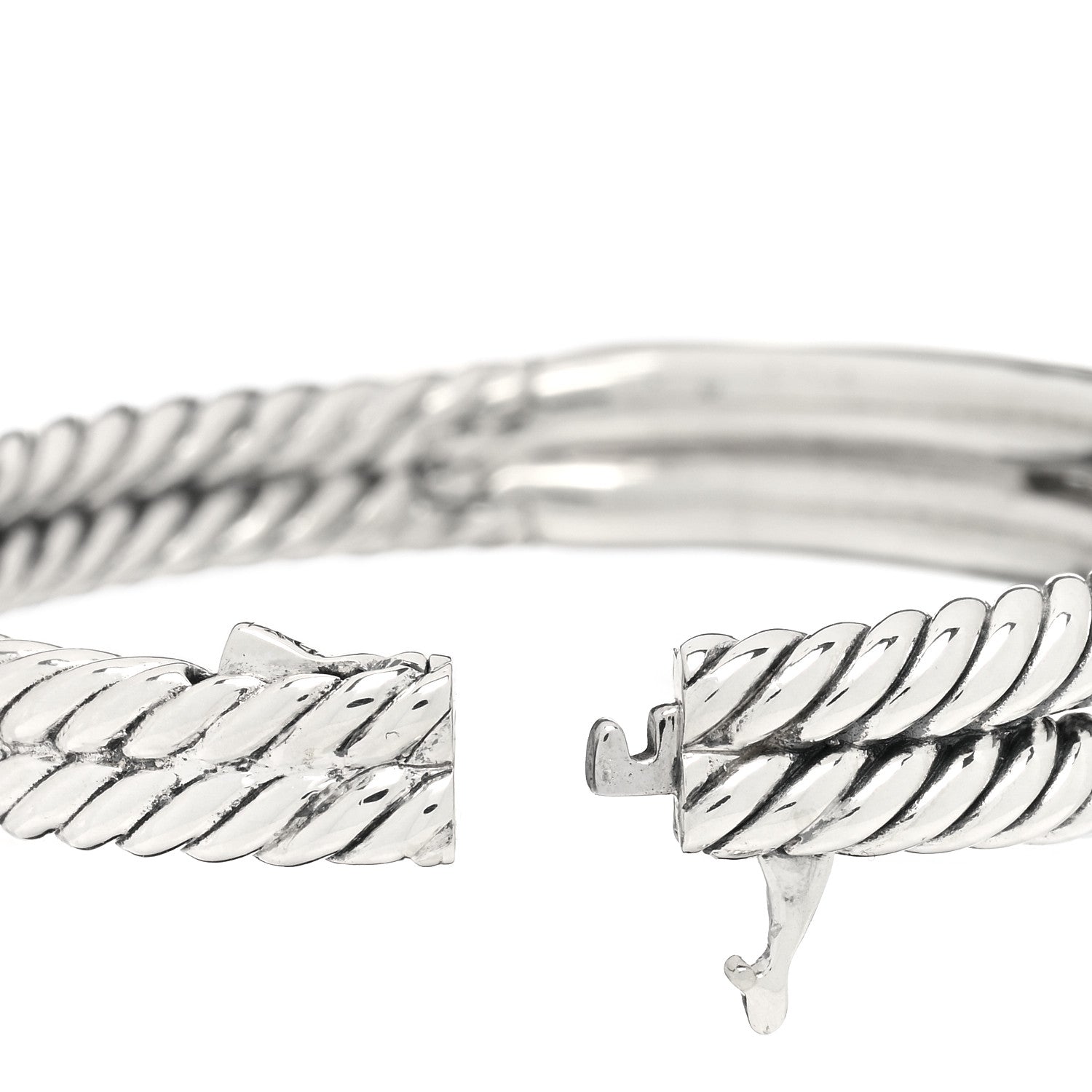 David Yurman Sterling Silver 18K Yellow Gold Single Loop Labyrinth Bracelet 3 of 4