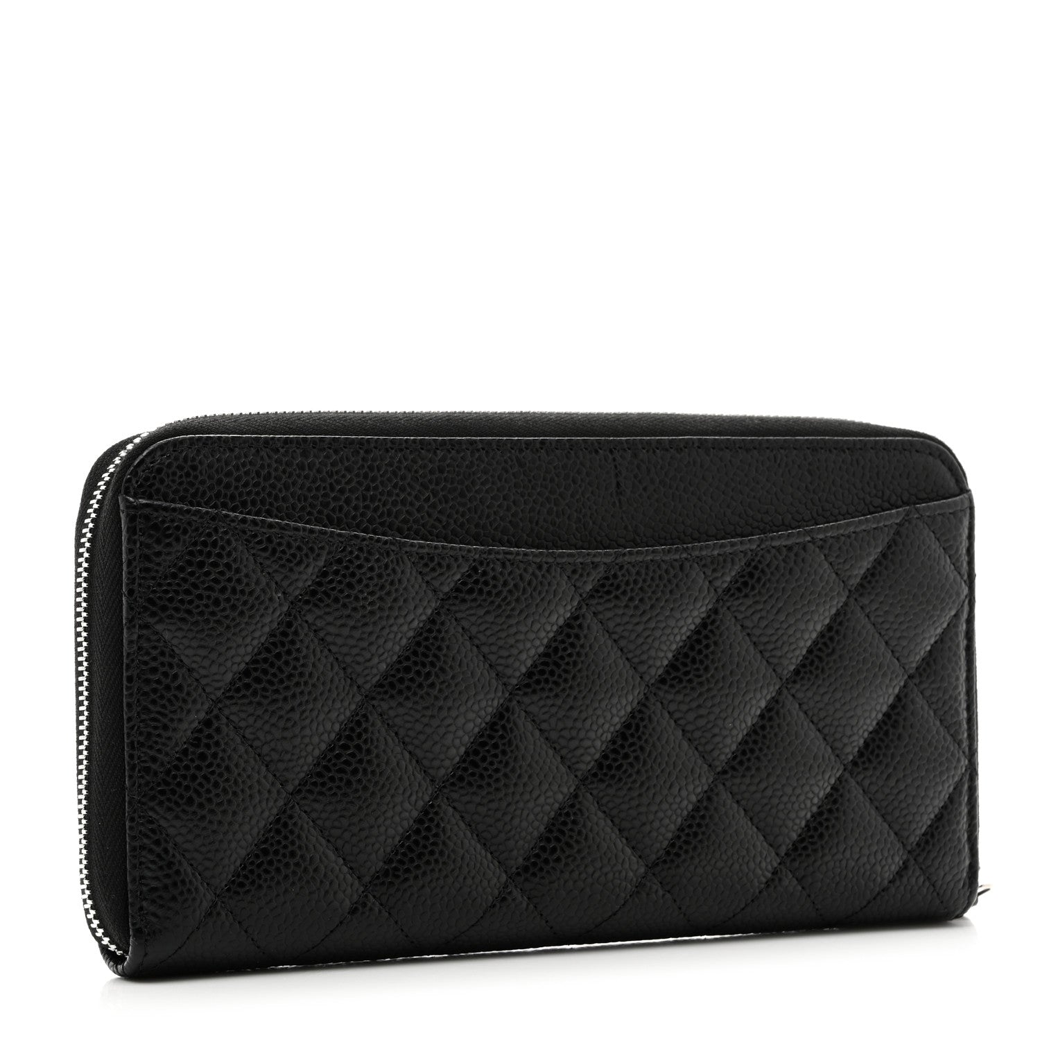 Chanel Caviar Quilted Large Gusset Zip Around Wallet Black 3 of 9