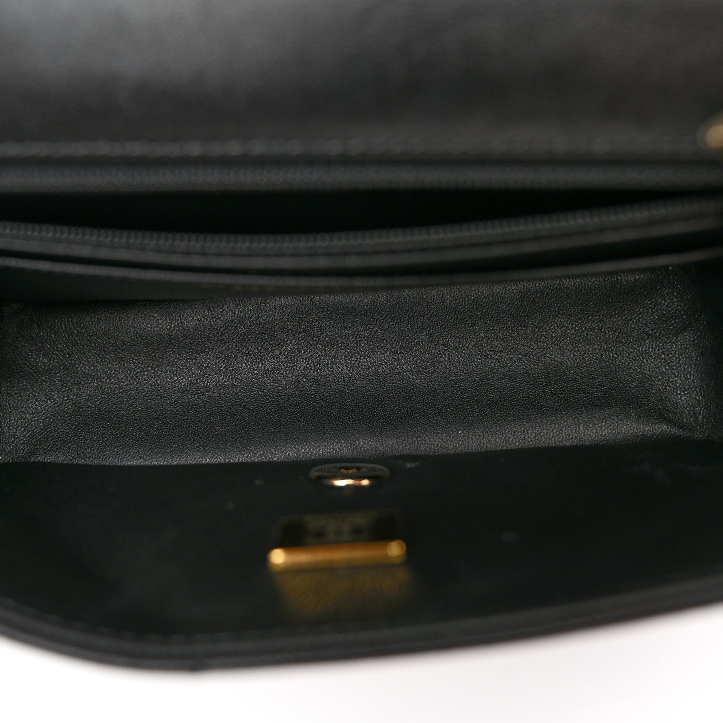 Lambskin Quilted Mini Rectangular Flap Black
