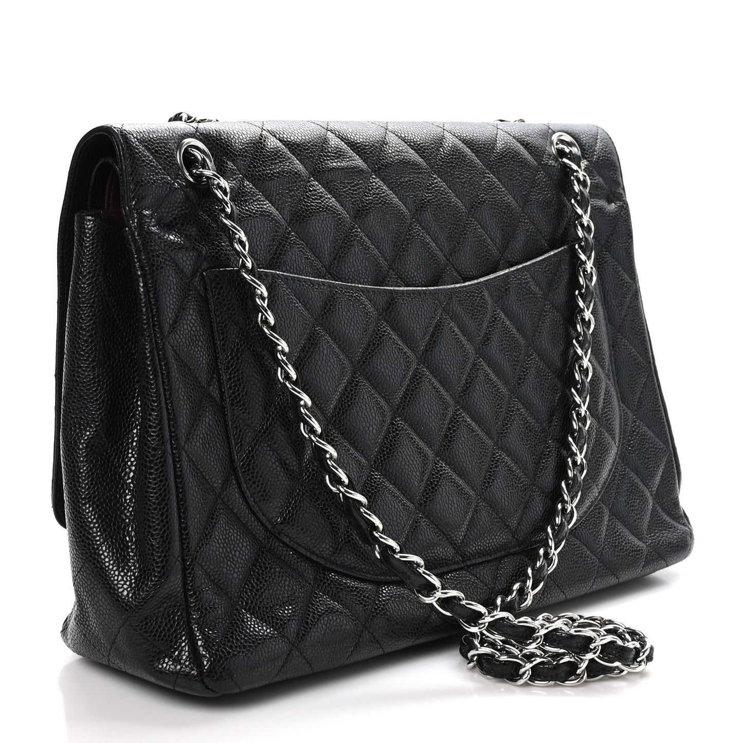 Caviar Quilted Maxi Double Flap Black