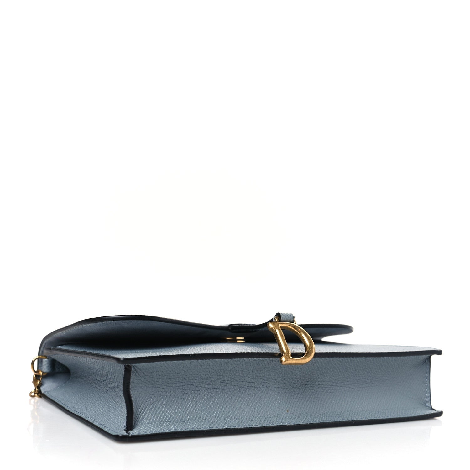 Christian Dior Grained Calfskin Saddle Chain Pouch Cloud Blue 4 of 10