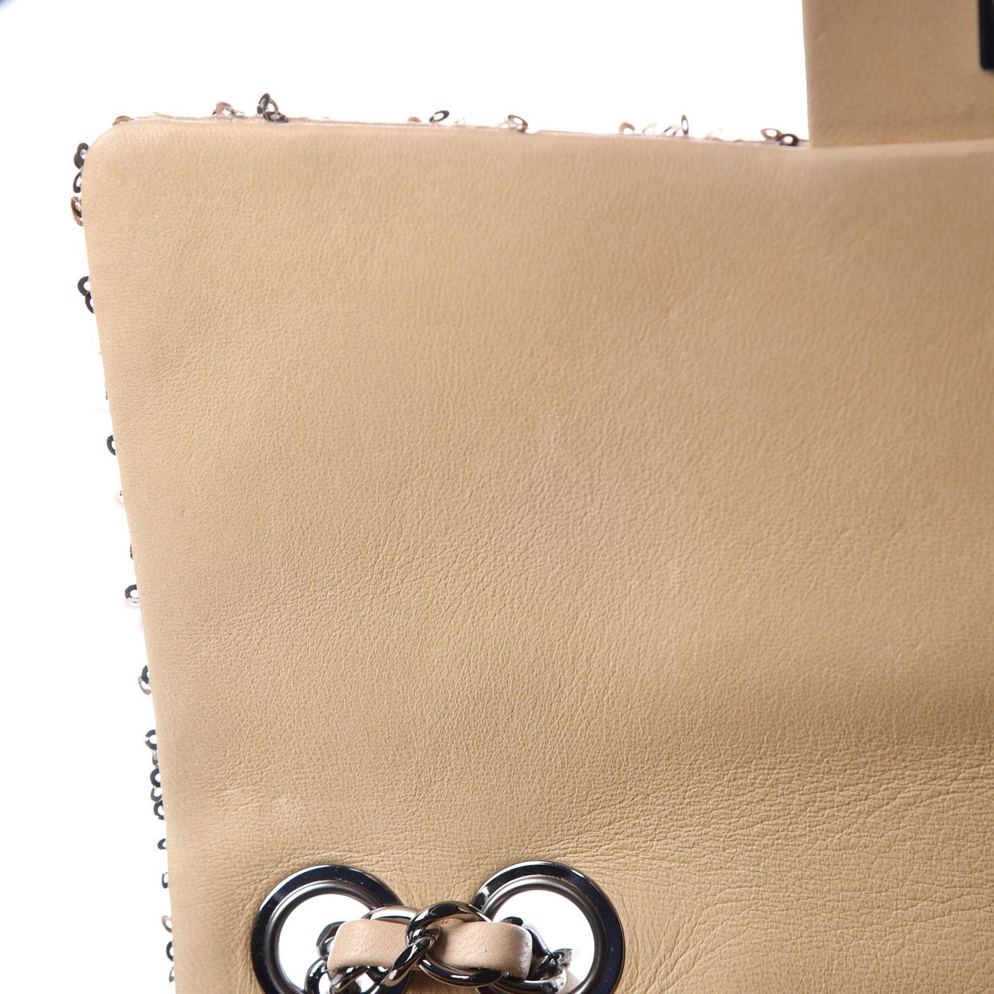 Sequin Quilted Medium Single Flap Gold