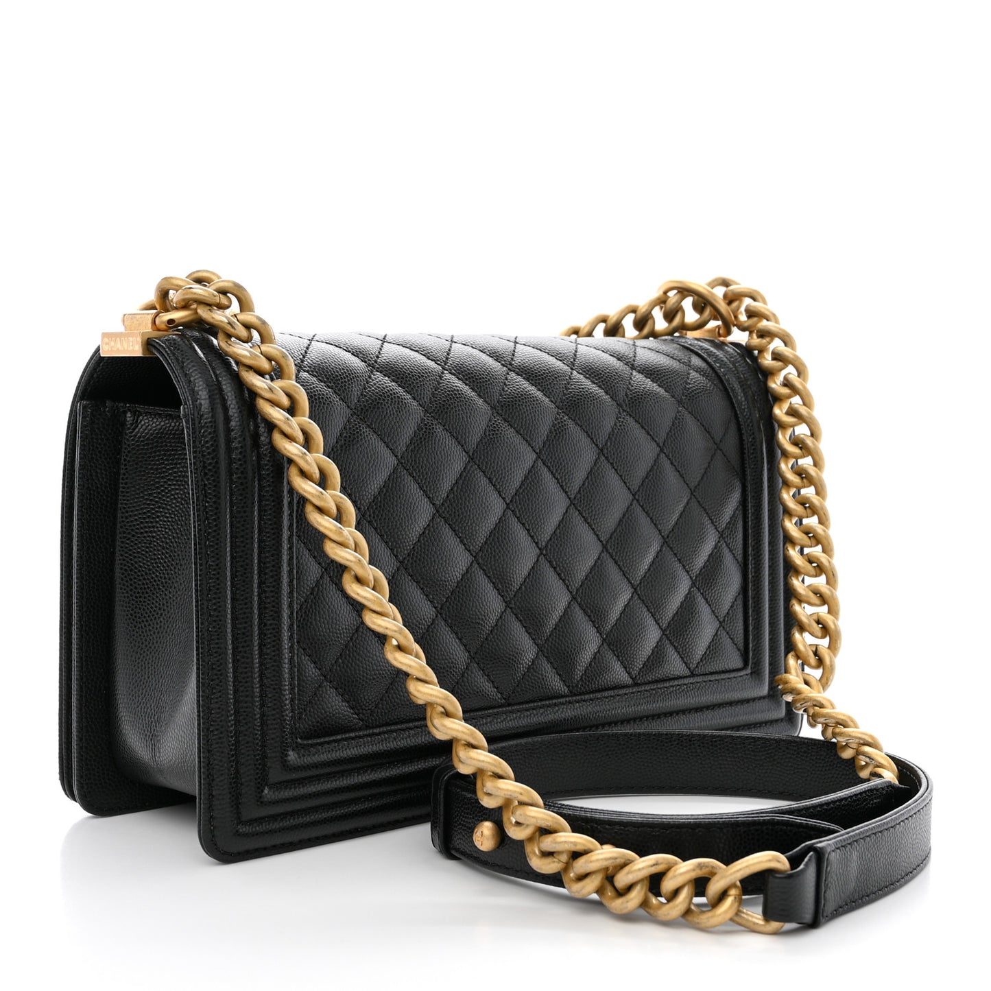 Caviar Quilted Medium Boy Flap Black