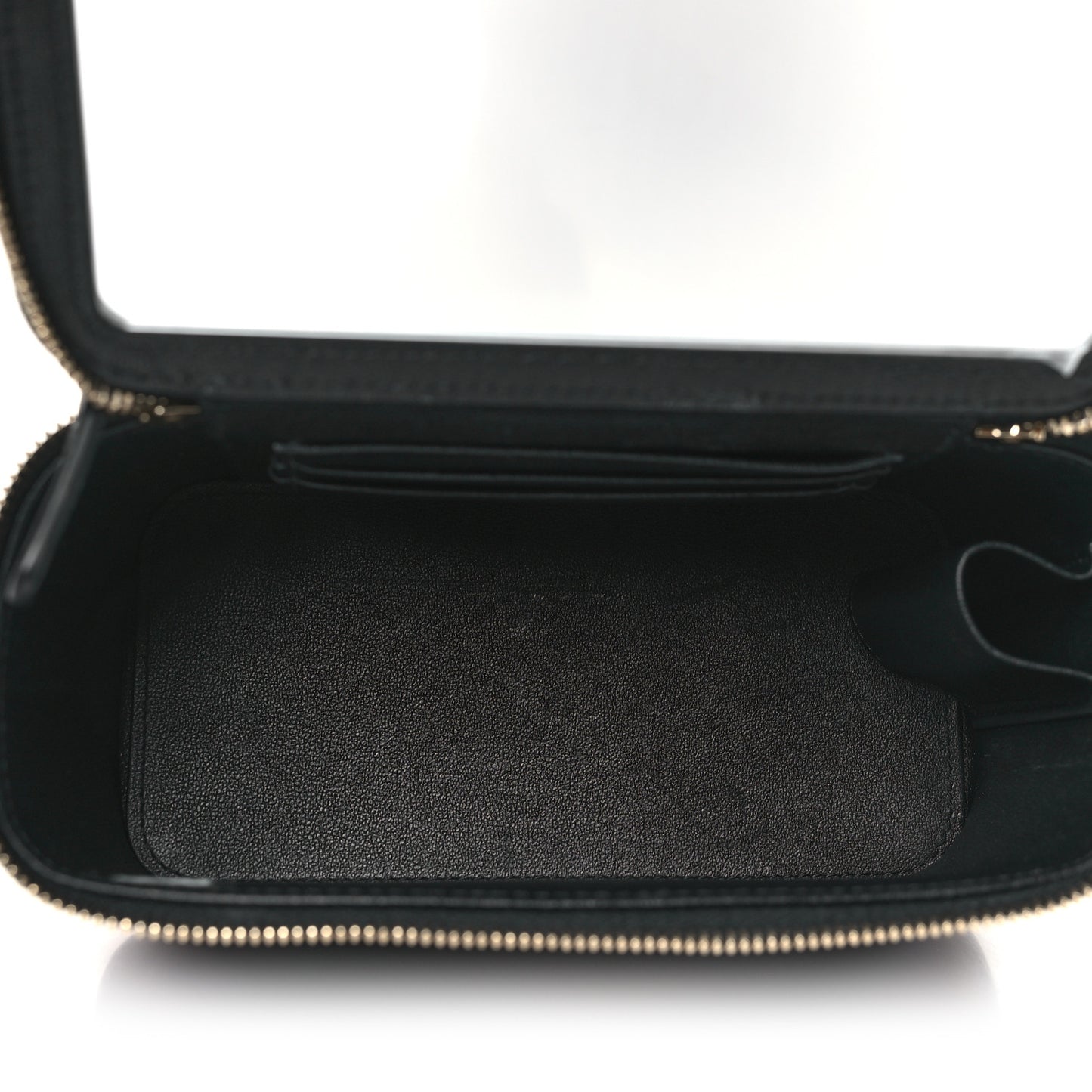 Lambskin Quilted Small Pillow Crush Vanity Case With Chain Black