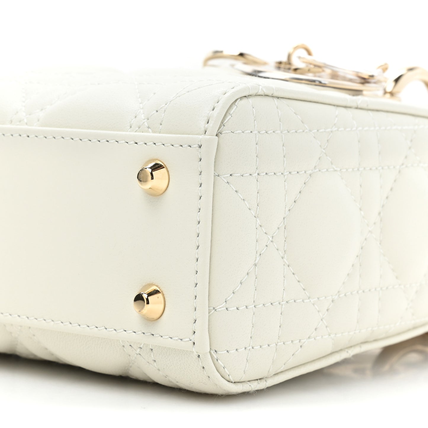 Lambskin Cannage Mini Lady Dior White