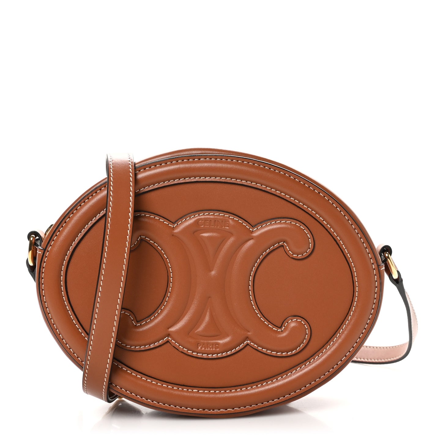 Smooth Calfskin Cuir Triomphe Oval Bag Tan