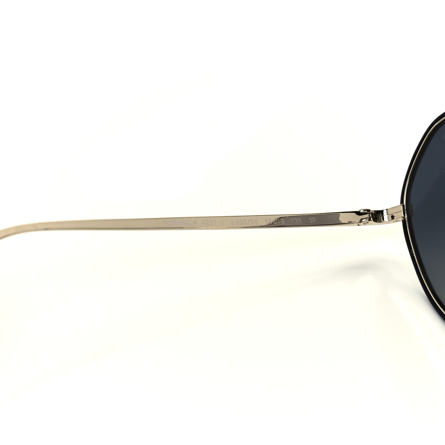 Metal Polarized Round Sunglasses 4251-J Gold Black