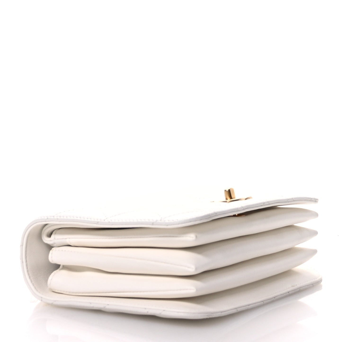 Caviar Quilted Mini Top Handle Flap White