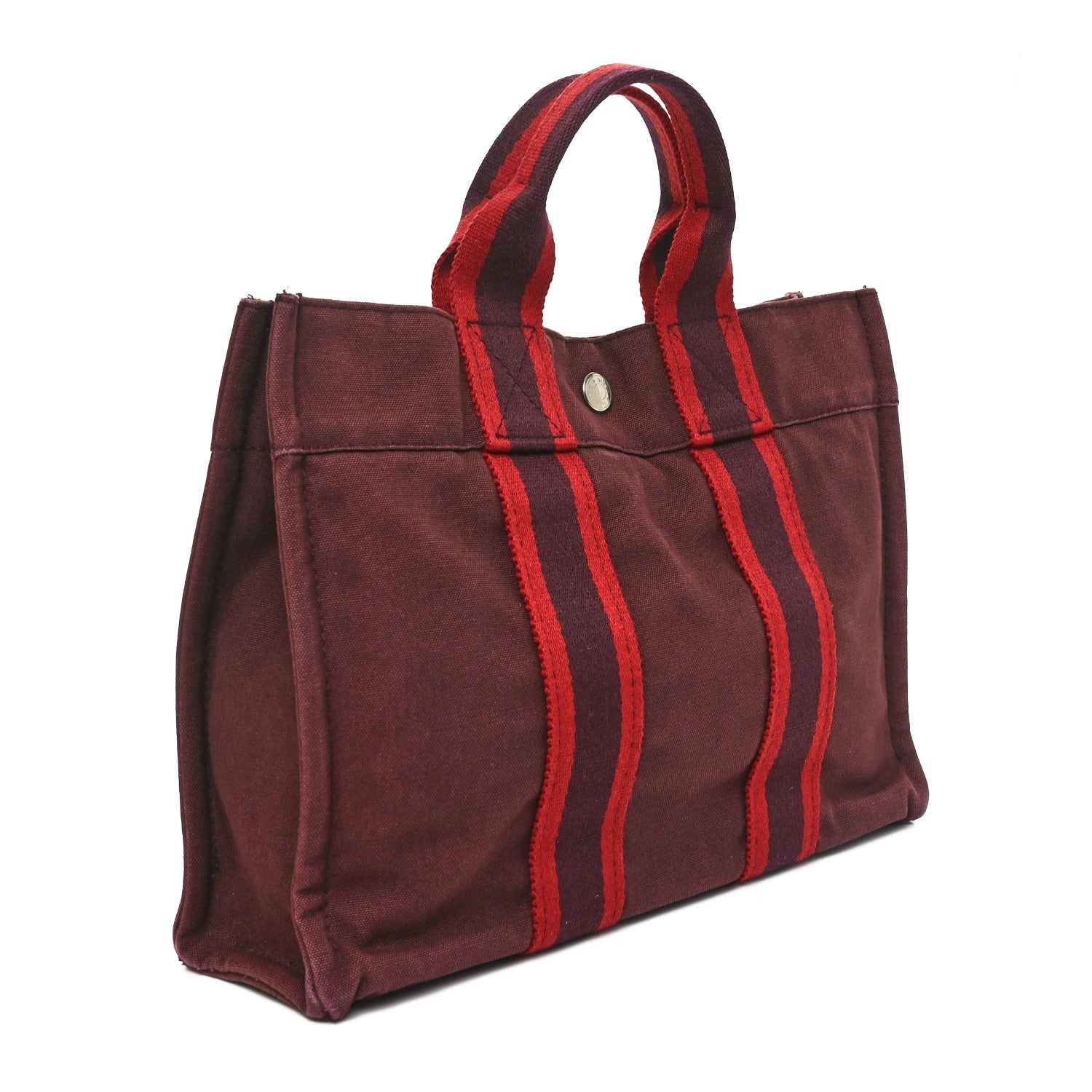Hermes Canvas Fourre Tout PM Burgundy 3 of 9