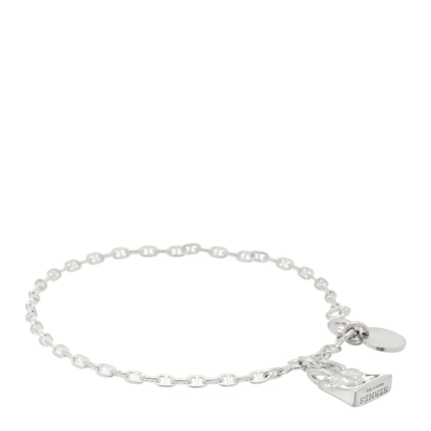 Hermes Sterling Silver Mini Birkin Amulette Bracelet ST 1 of 3