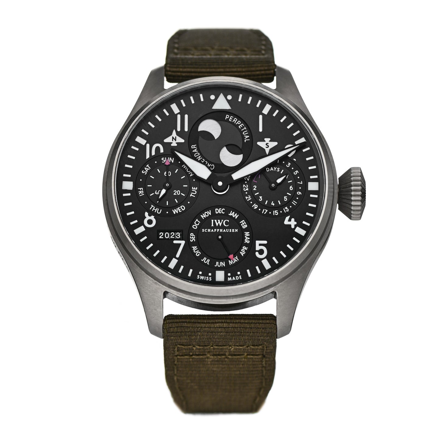 Titanium Nylon 46mm Big Pilot 8 Day Power Reserve Automatic Watch Black IW502606