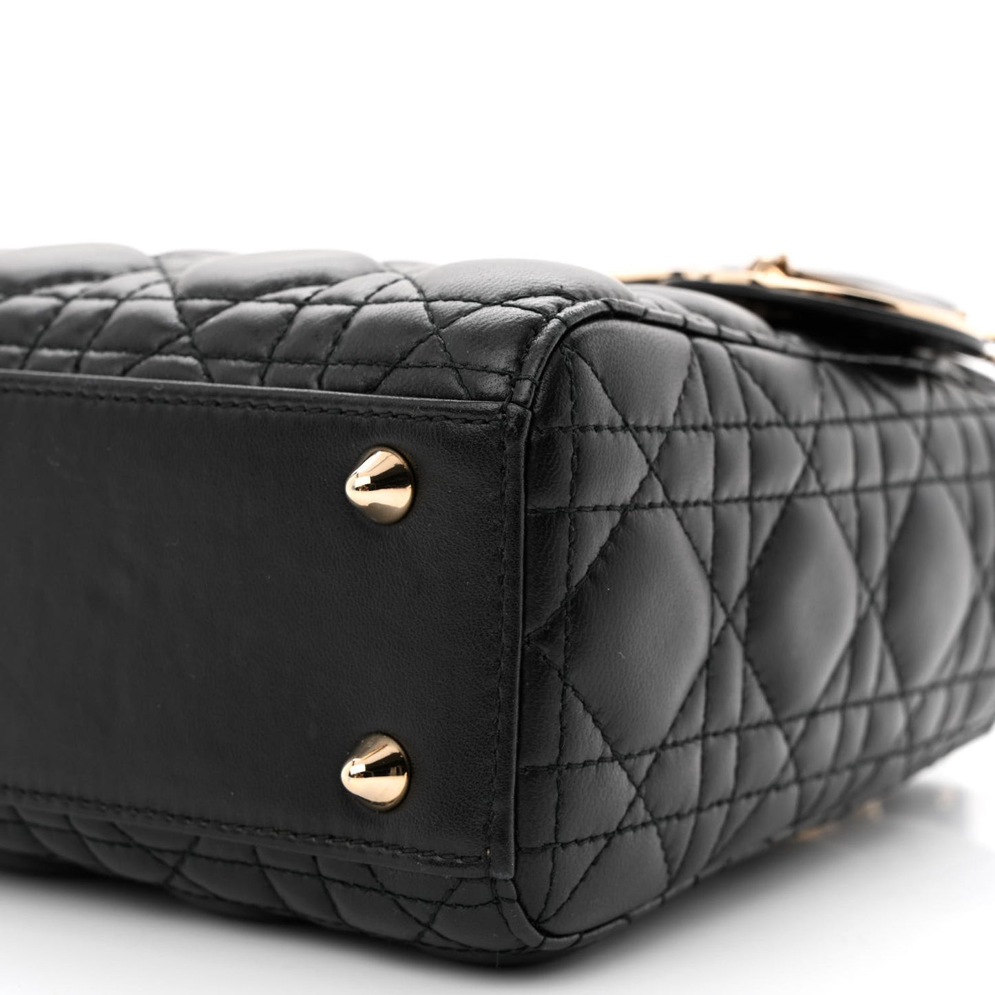 Lambskin Cannage Small Lucky Badges My Lady Dior Black