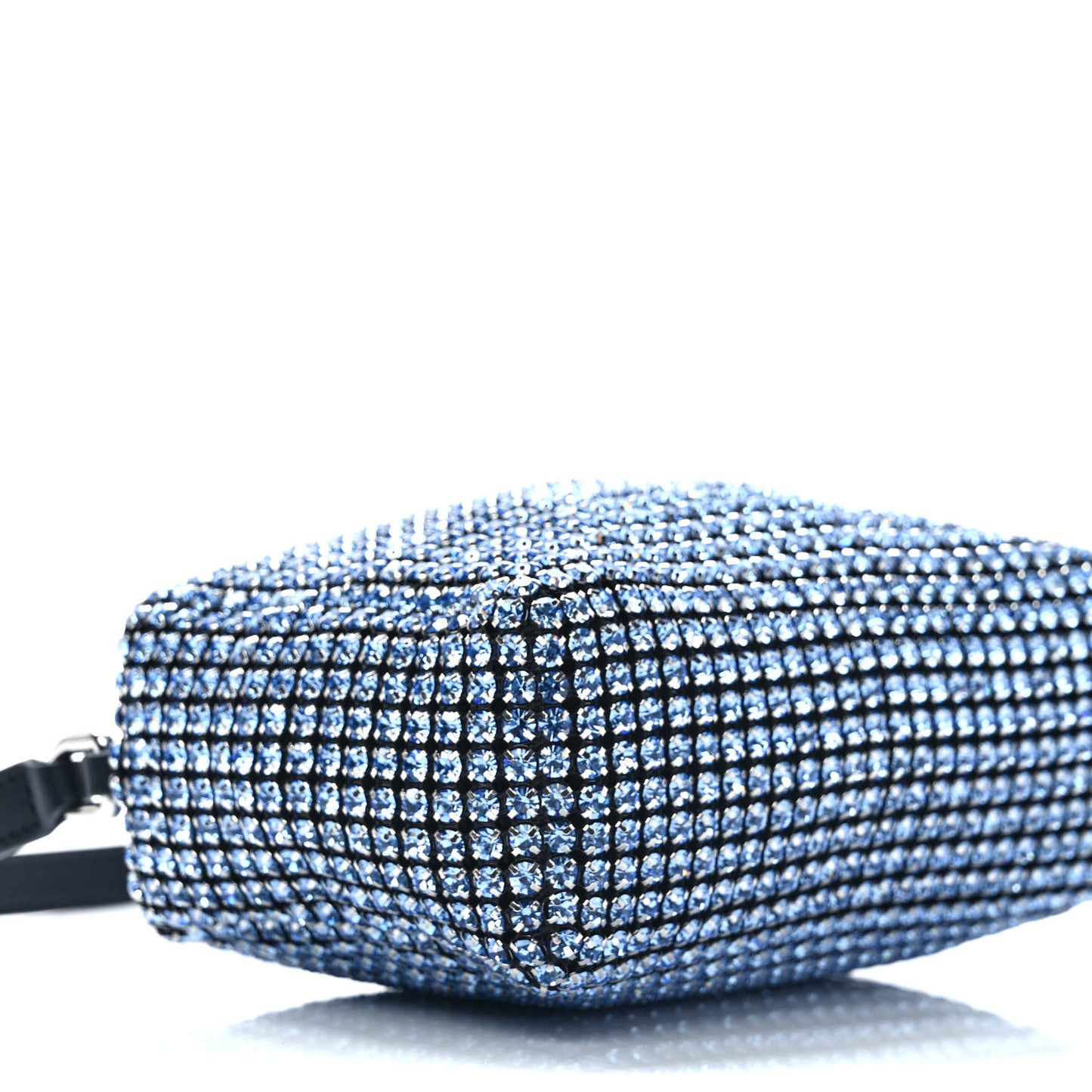 Mesh Crystal Rhinestone Mini Heiress Pouch Baby Blue