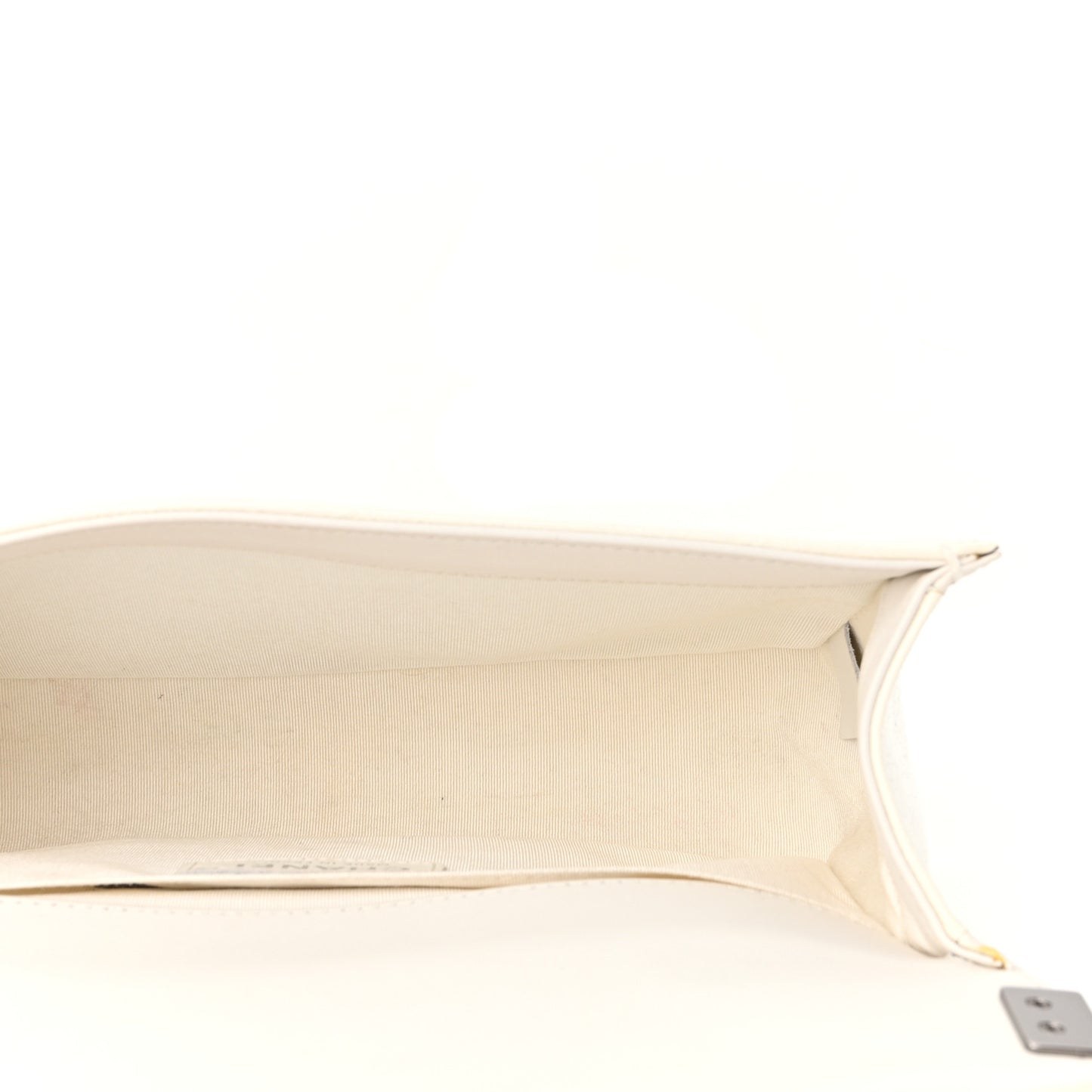 Patent Tweed Medium Boy Flap White