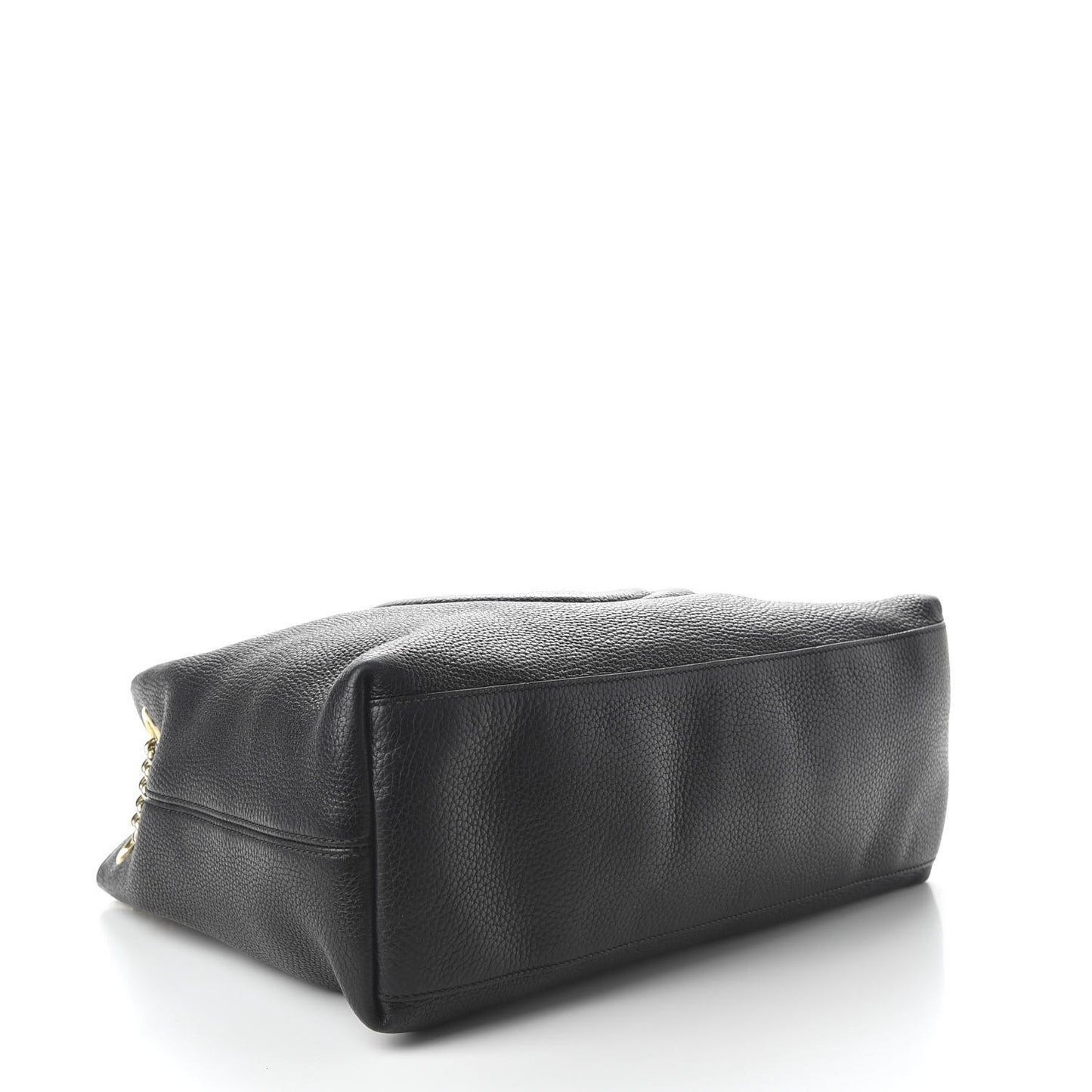 Pebbled Calfskin Medium Soho Chain Shoulder Bag Black
