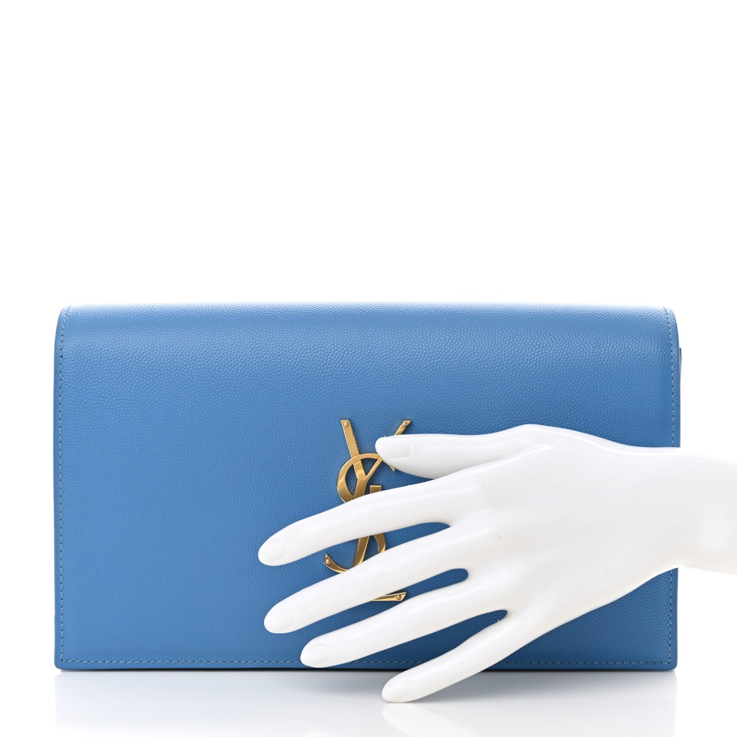 Grain De Poudre Classic Kate Monogram Clutch Blue Clair