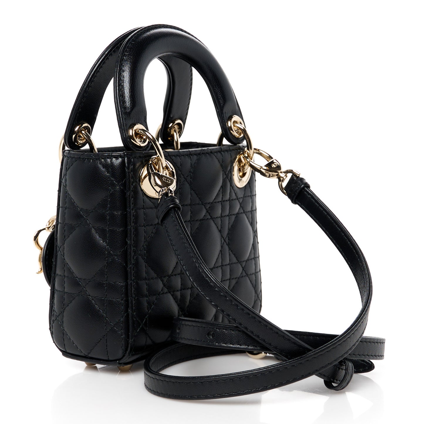 Lambskin Cannage Micro Lady Dior Black