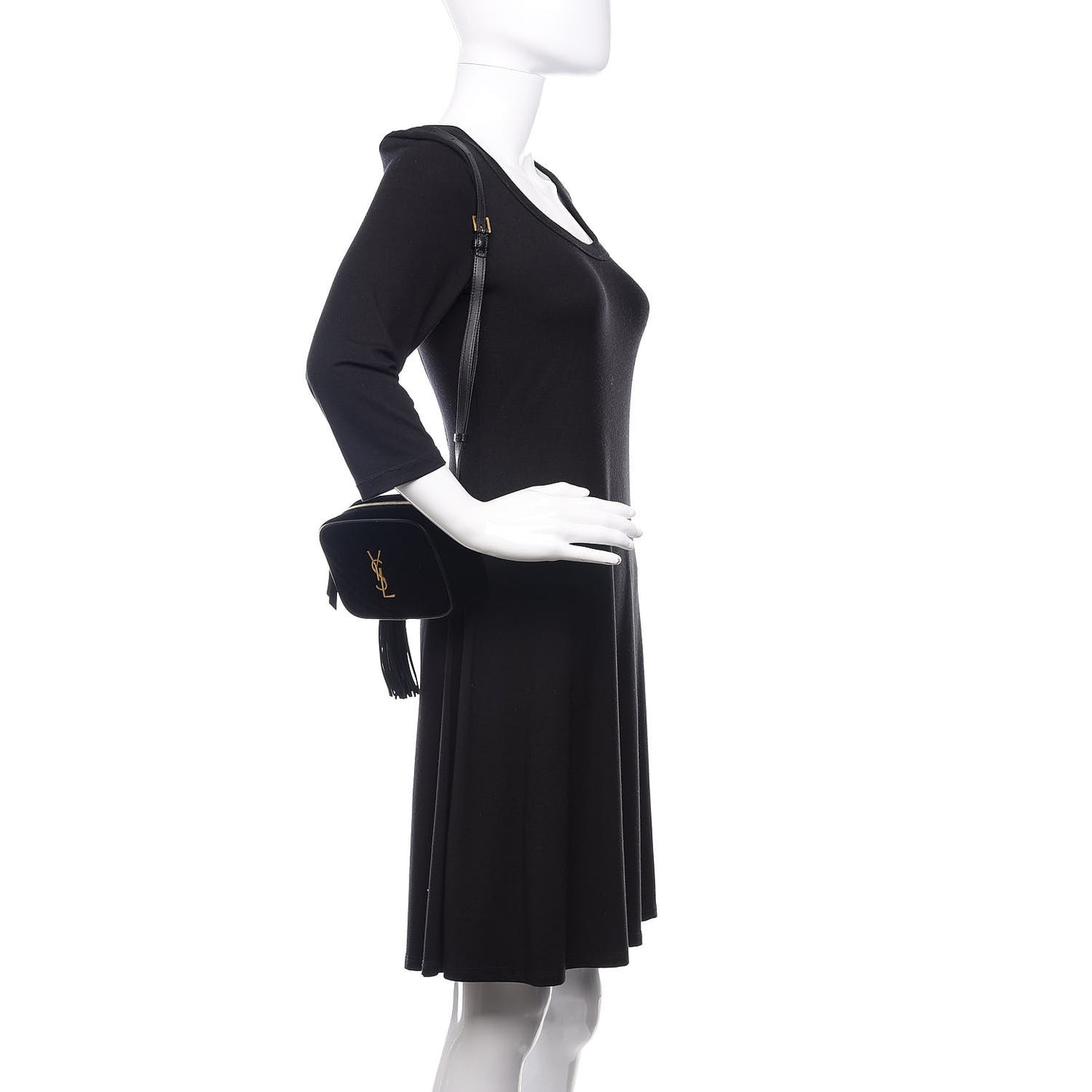 Velour Matelasse Monogram Lou Belt Bag Black