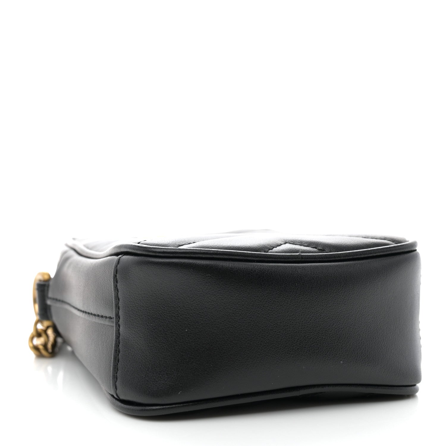 Gucci Calfskin Matelasse Mini GG Marmont Crossbody Bag Black 4 of 11