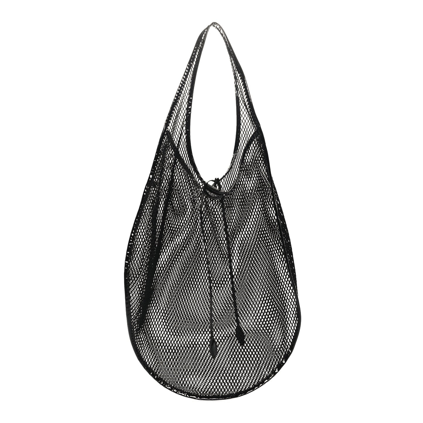 Fishnet Patent Calfskin XL One Piece Bag Black
