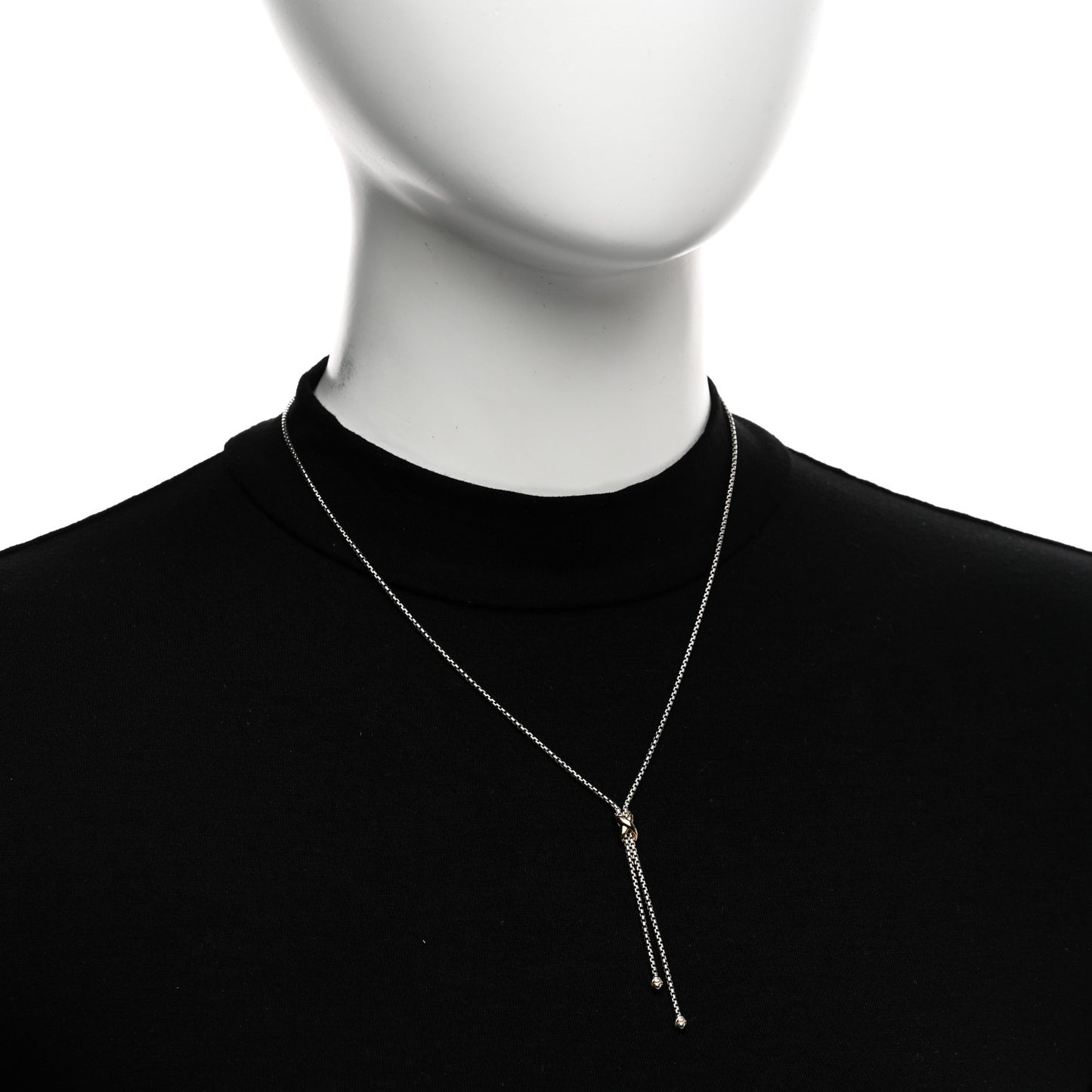 Sterling Silver 18K Yellow Gold Petite X Lariat Necklace
