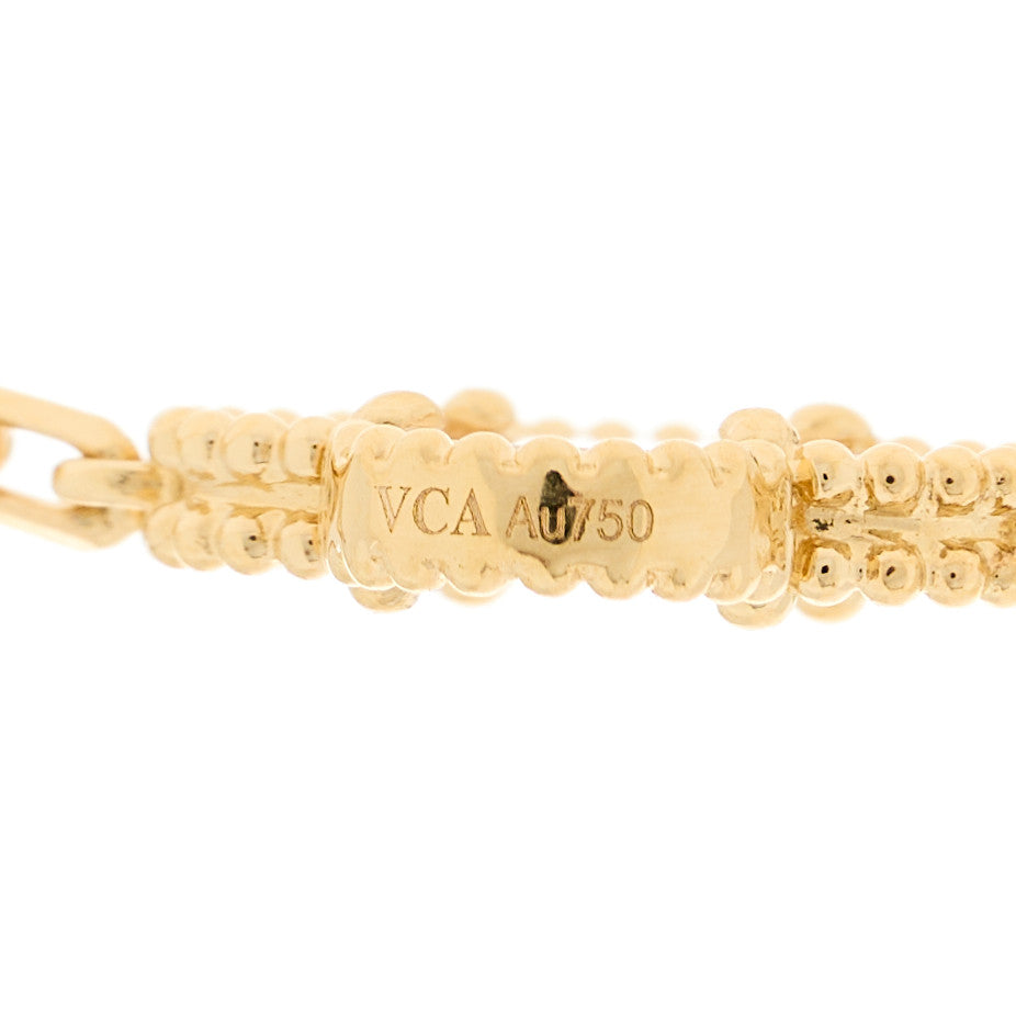 18K Yellow Gold Mother of Pearl 10 Motifs Vintage Alhambra Necklace