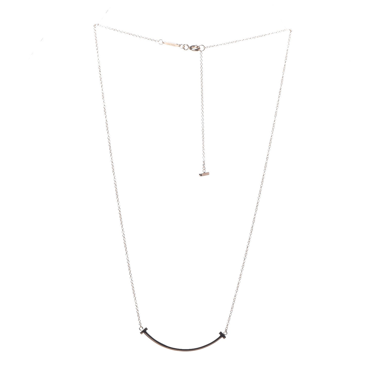 18K Rose Gold Small T Smile Pendant Necklace
