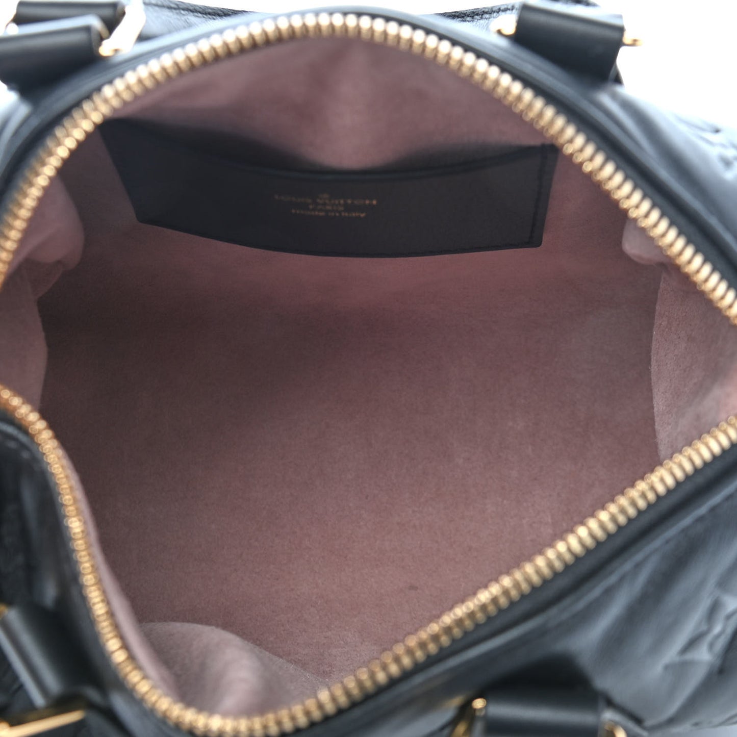 Lambskin Embossed Monogram Speedy 22 Bandouliere Black