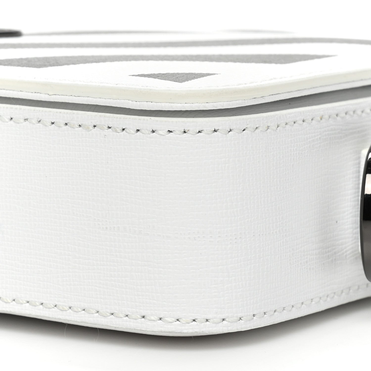 Off-White Saffiano Striped Mini Diag Binder Clip Bag White Black Yellow 8 of 11