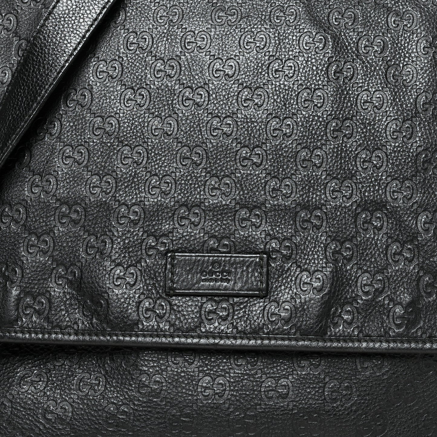 Guccissima Medium Flap Messenger Bag Black