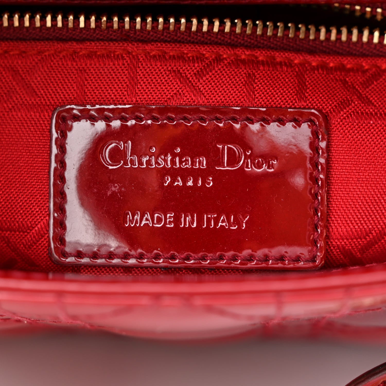 Christian Dior Patent Cannage Mini Lady Dior Red 7 of 14