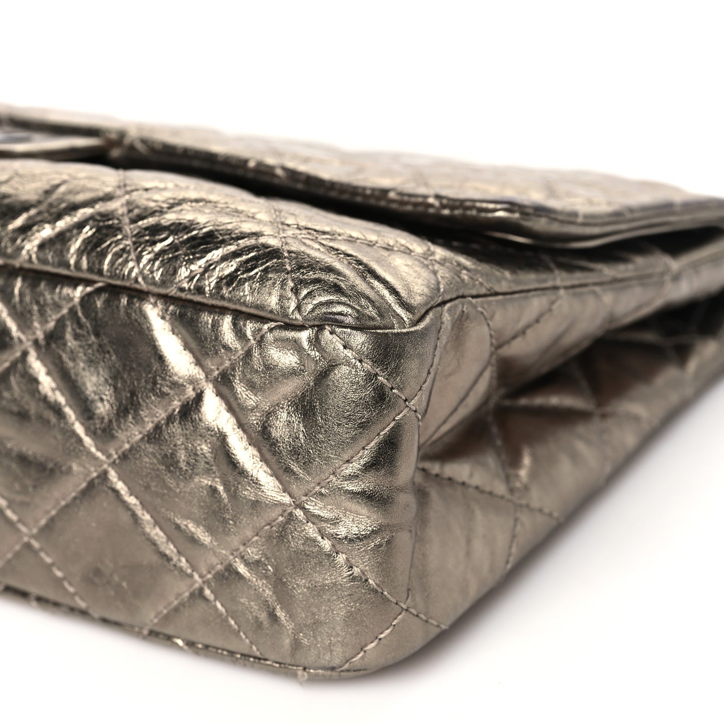 Metallic Aged Calfskin Quilted 2.55 Reissue 227 Flap Gold