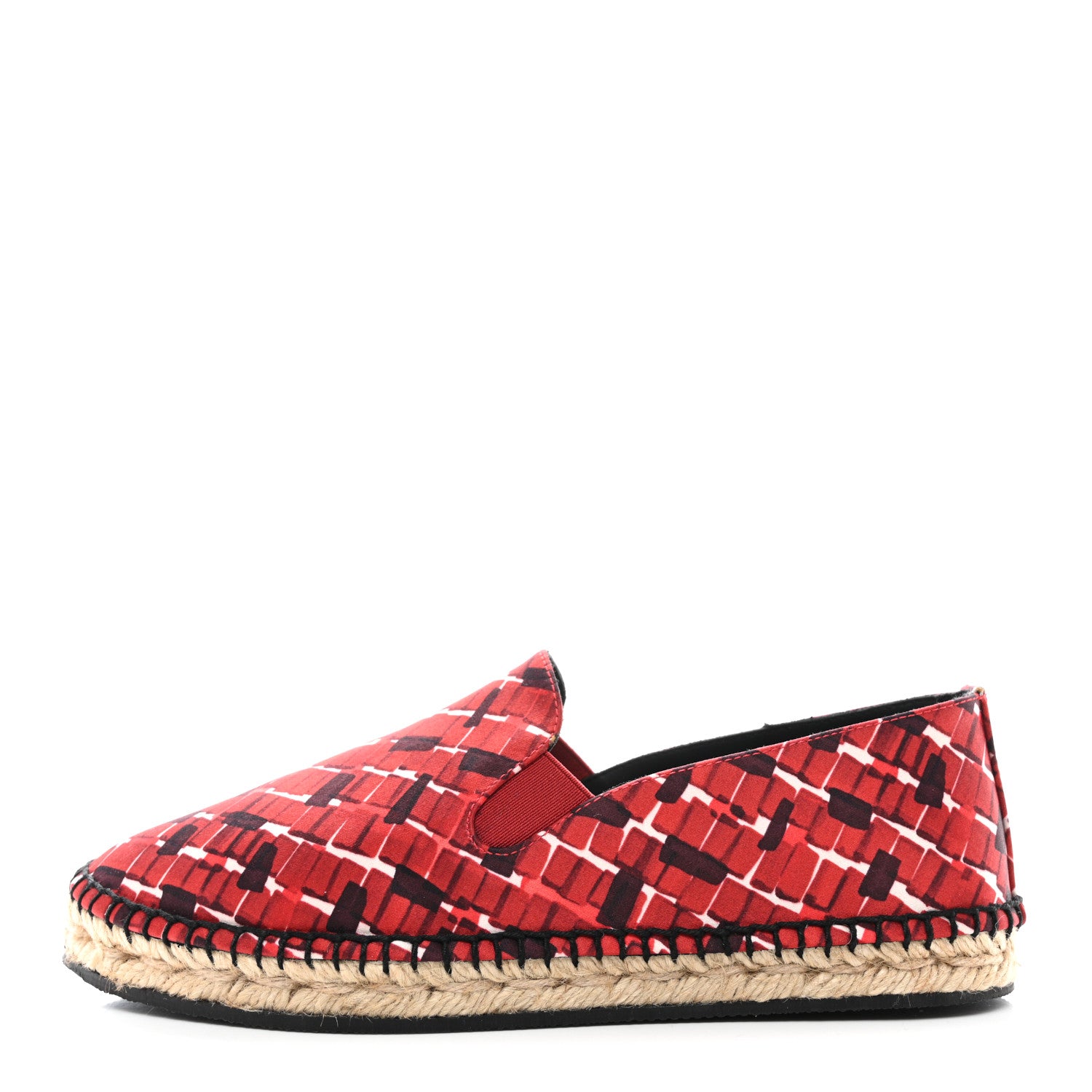 Bottega Veneta Satin Micro Square Grid Espadrille 36 Red Multicolor 1 of 9