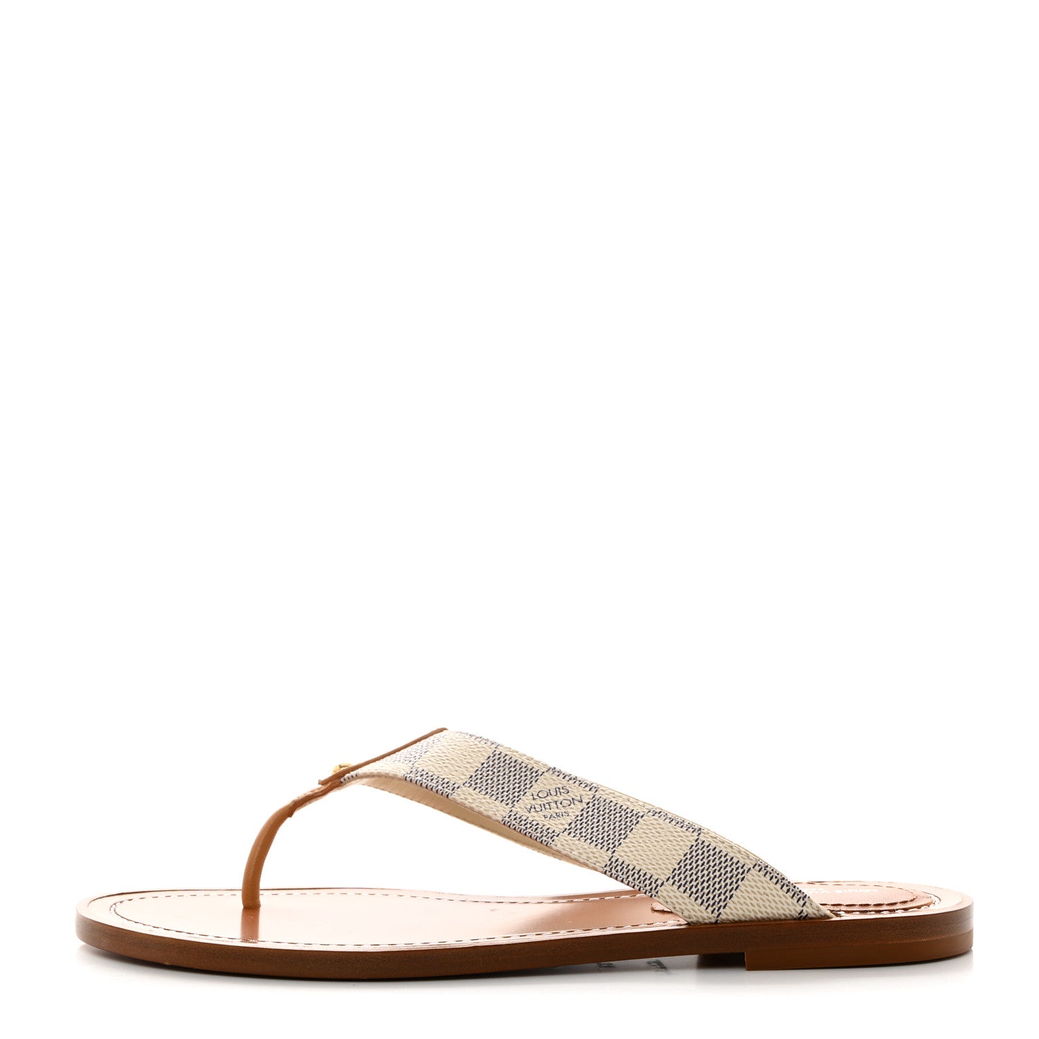 Louis Vuitton Damier Azur Sunny Flat Thong Sandals 37 1548549