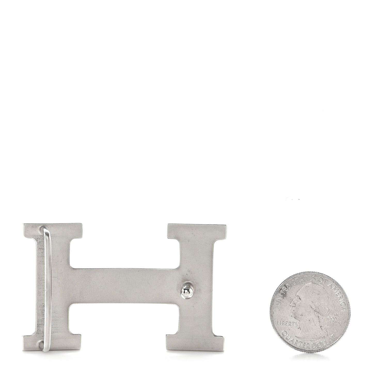 Polished Palladium 32mm H Belt Buckle Silver