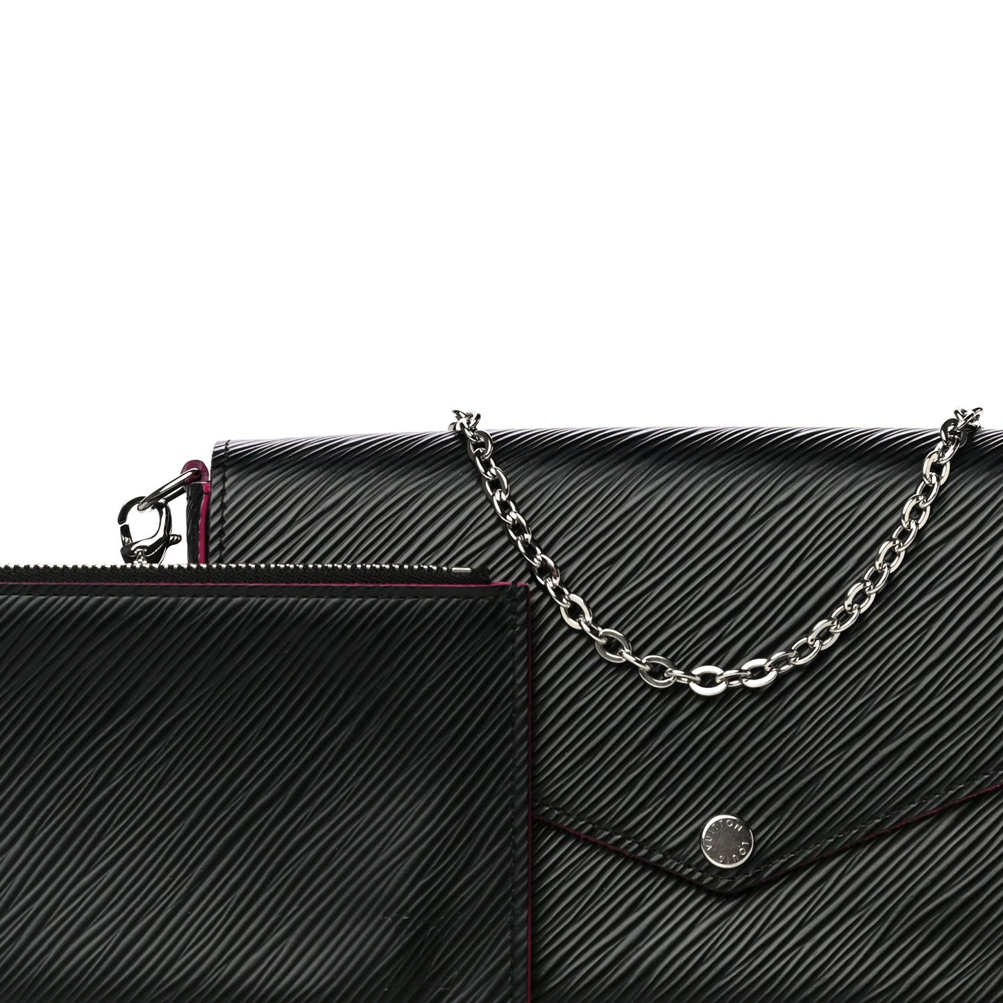 Epi Pochette Felicie Black Hot Pink