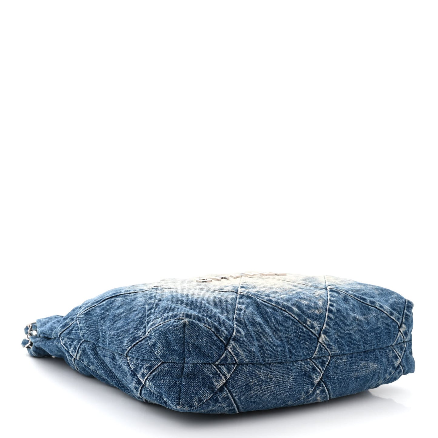 Denim Quilted Small Chanel 22 Blue