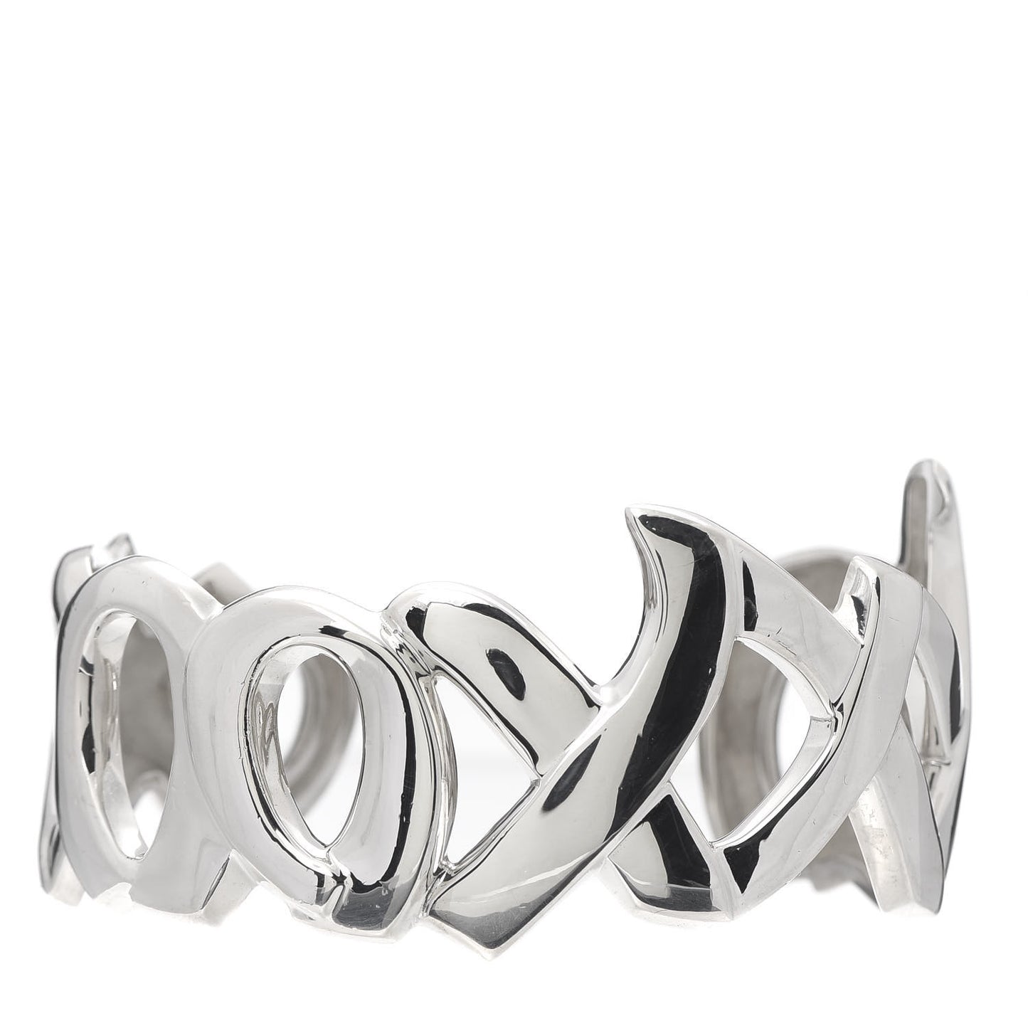 Sterling Silver Paloma's Graffiti Love & Kisses Cuff Bracelet
