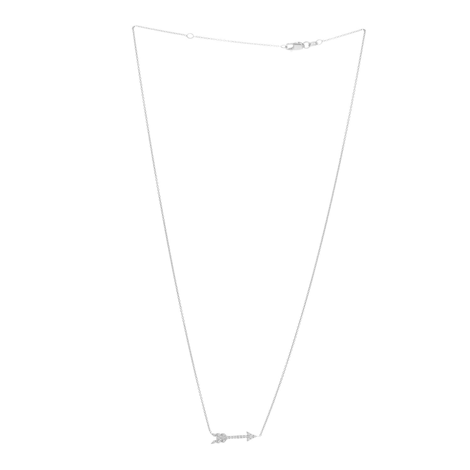 Roberto Coin 18K White Gold Diamond Tiny Treasures Arrow Pendant Necklace 2 of 4