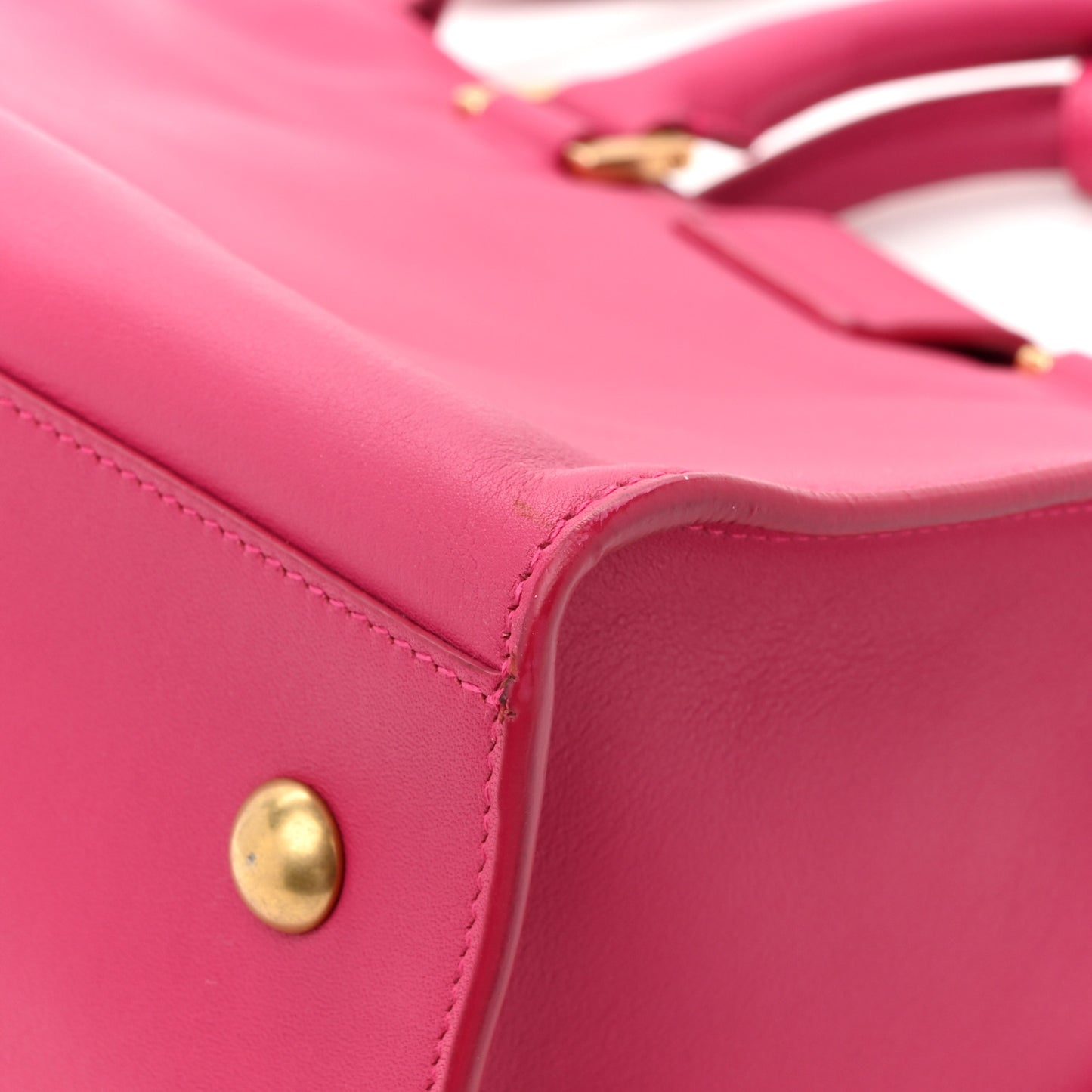Calfskin Small Classic Y Cabas Fuchsia