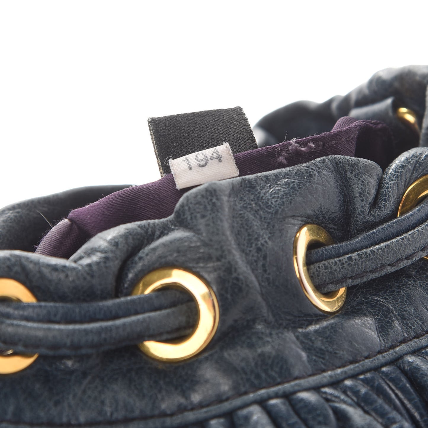 Nappa Matelasse Small Bucket Bag Denim