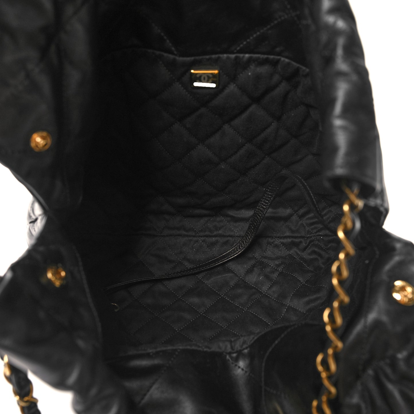 Shiny Calfskin Quilted Small Chanel 22 Black