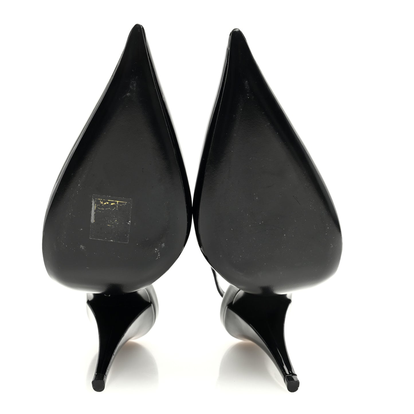 Patent Calfskin Nico 110 Slingback Pumps 37.5 Black