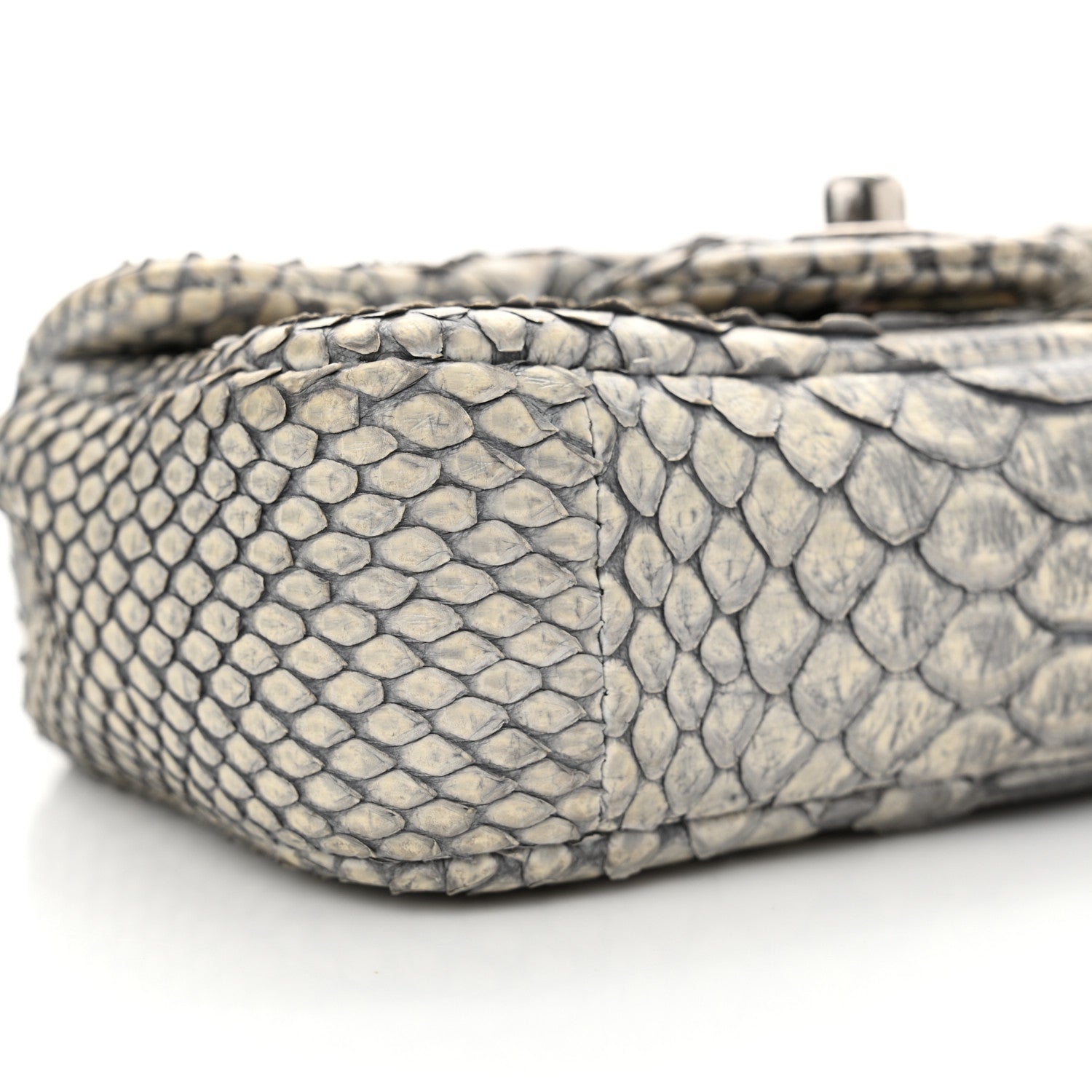 Chanel Snakeskin Extra Mini Rectangular Flap Grey 9 of 14