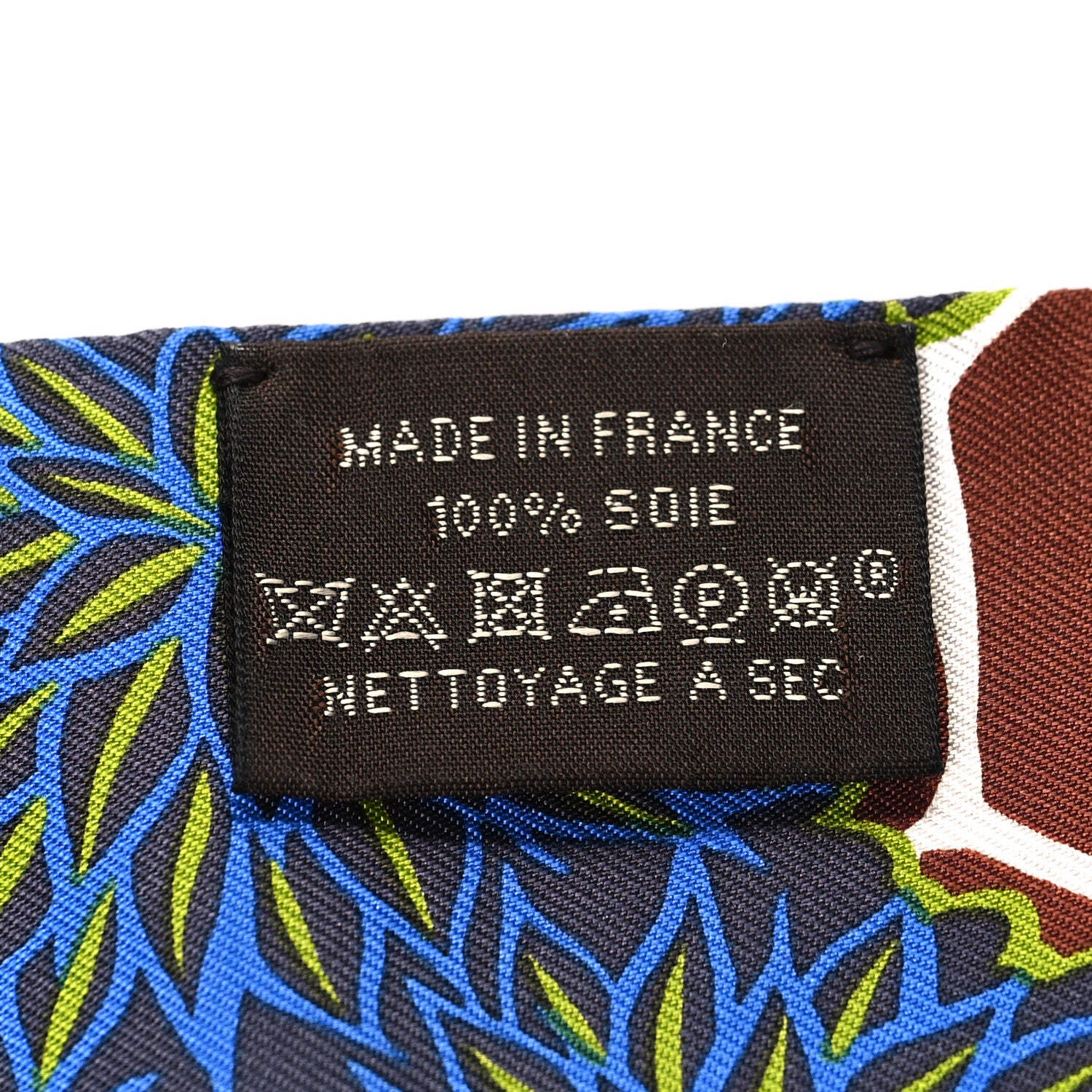 Hermes Silk The Three Graces Twilly Bleu Vert Marron 3 of 4